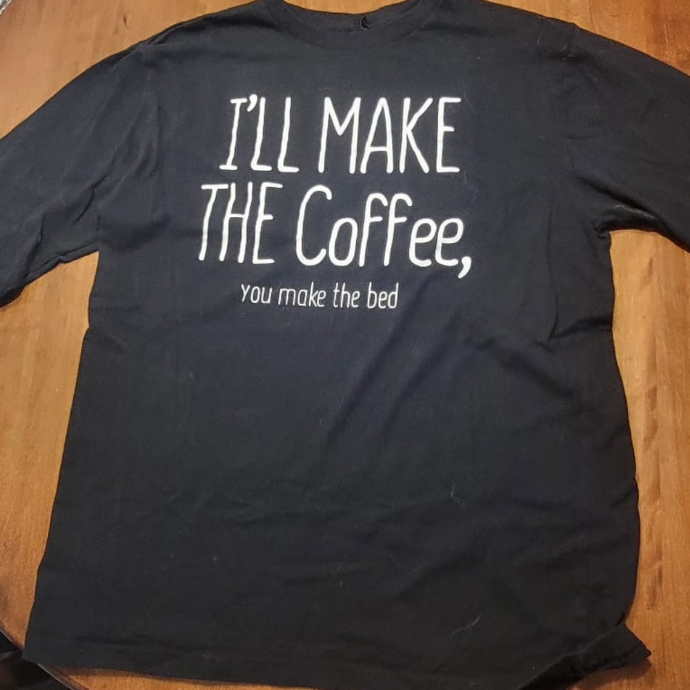 Pyjama shirt funny phrase long sleeve t-shirt black men's medium